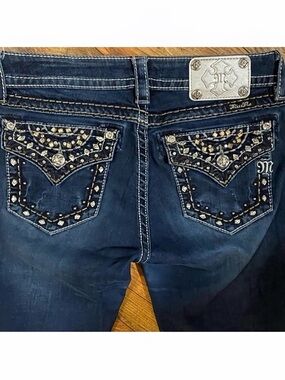 Gorgeous Miss Me Signature Boot Embellished Jeans With 30” Inseam